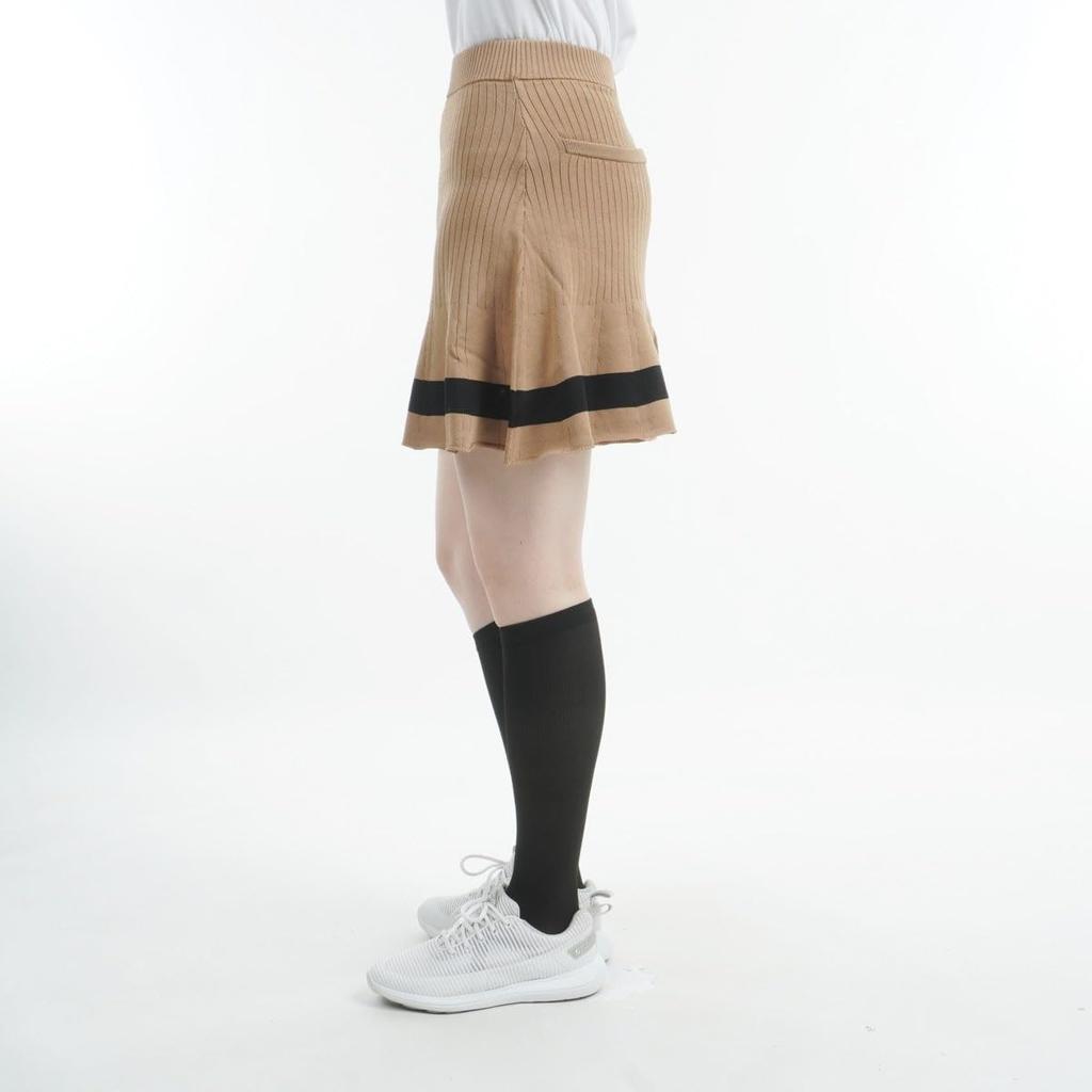 Viva Heart Ribbed Knit Golf Size 42 Women's Skirt, Beige, (01272943)