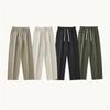 Calças Masculinas de Verão Novo Estilo Sarja Perna Larga Calças Caimento Casual Costura Cor Sólida Soltas Simples Calças Casuais