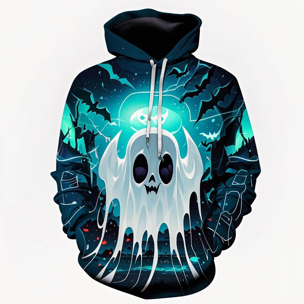 Autumn 3D Pumpkin Ghost Printed Hoodies Fashionable Casual Sports Long Sleeved Men's Hooded Sweatshirts
