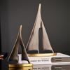 High-End Copper Sailboat Ornament: Creative Metal Decoration Gift