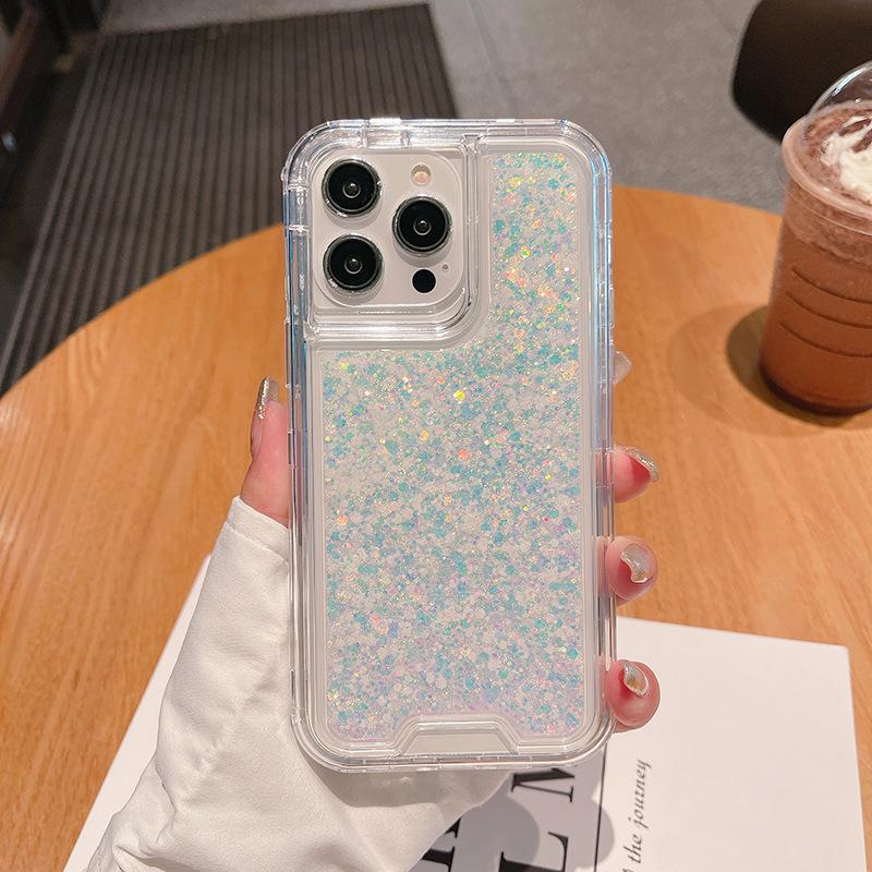 

For IPhone14 Promax Mobile Phone Case Three-in-one Luminous Glitter Glue Anti-fall and Shock-proof For iPhone 14 Pro max