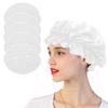 5pcs Shower Caps Waterproof Bath Hats Professional Salon Protection Hair Bath CapsWhite