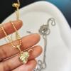 Rhinestone Gourd Pendant Necklace for Women - Clavicle Chain, High-End Light Luxury Sweater Chain