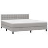 Exclusive House - LED Bed Slatted Base Mattress Light Gray 160x200 Cm Fabric