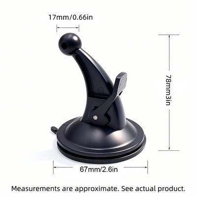 QXNY 17mm/0.66in Ball Head Suction Cup Mount Holder Bracket Support Windscreen Dashboard Fits for Car Phone Garmin GPS Navigator