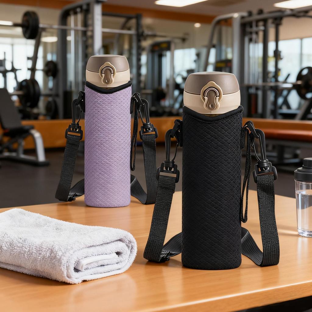 Insulated Water Bottle Holder Bag Portable Sling with Adjustable Strap for Hands-Free Carry, Hiking, Gym, Work, School, Travel