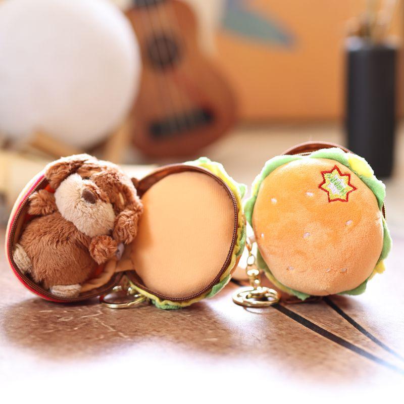 1 szt. 13 cm Urocza Lalka Pies Burger Mała Zawieszka Dekoracja Salonu Artykuły Gospodarstwa Domowego Pluszowy Brelok Zabawka Prezent Świąteczny dla Dziecka