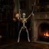 Festival Window Hanging Halloween Swinging Skeleton Decoration, 35" Large Spooky with Indoor Outdoor Party Ornament Wooden Swing for Yard, Garden,