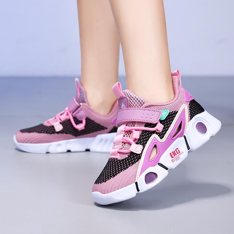 Modieuze Zomer Kinder Mesh Holle Casual Schoenen Jongens Sportschoenen Ademend, Lichtgewicht, Antislip Tennis Meisjes Sportschoenen