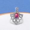 Original Design Rose Red Big Jewelry Hight Quality Zircon Fashion Accessories 5-Piece Sets Women Wedding-Party Costume
