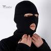 Unisex Knitted Cap Winter Hat Three Holes Solid Color Full Face Cycling Balaclava Dome Knitting Cover for Outdoor