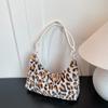 Winter Retro Leopard Plush Shoulder Bags for Women Versatile Ladies Furry Underarm Bag Casual Simple Female Hobos Tote Handbags