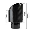 1 Pcs Universal Car Carbon Fibre Tail Throat Stainless Steel Bright Black Twill Glossy Muffler Exhaust Nozzle Tip