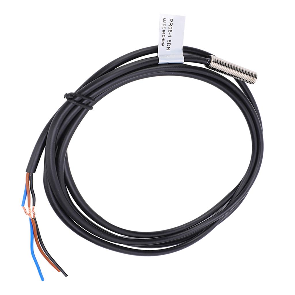 BERM Proximity Switch Waterproof 3‑Wire NPN NO Sensor PR08‑1.5DN DC12‑24V 50/60Hz