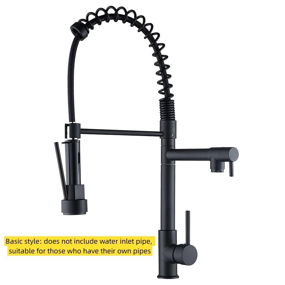 

Double Output Kitchen Spring Faucet High Pressure Stainless Sink Faucet 360° Rotating Vertical/wall Mounted Hot/Cold Faucets