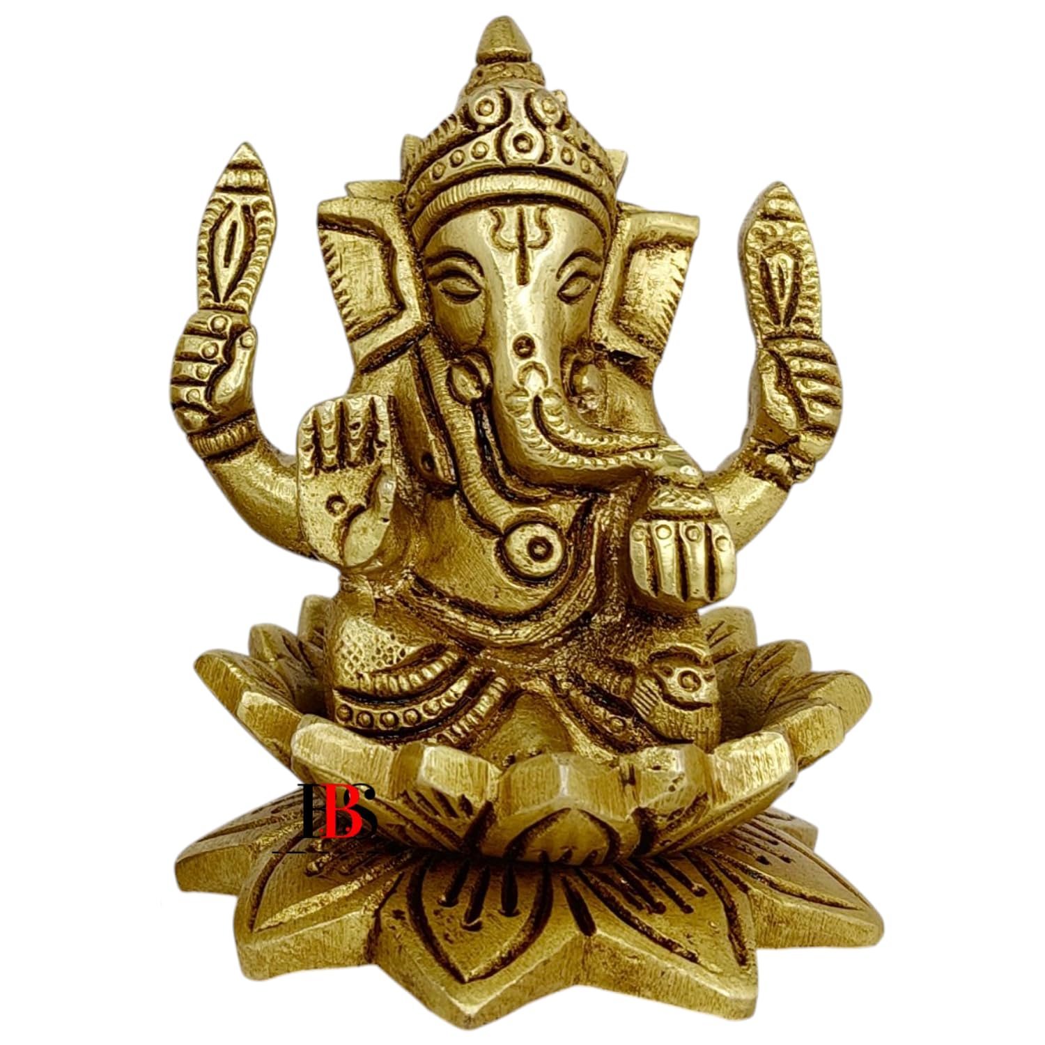 

Lord Ganesh Ji Brass Statue God Gajanan Ji Murti, Ganesha Idol, Size - Small