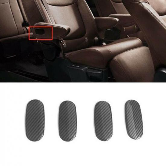 Carbon Fiber 4X Rear Row Seat Armrest Cover Trim For Toyota Sienna 2021-2023