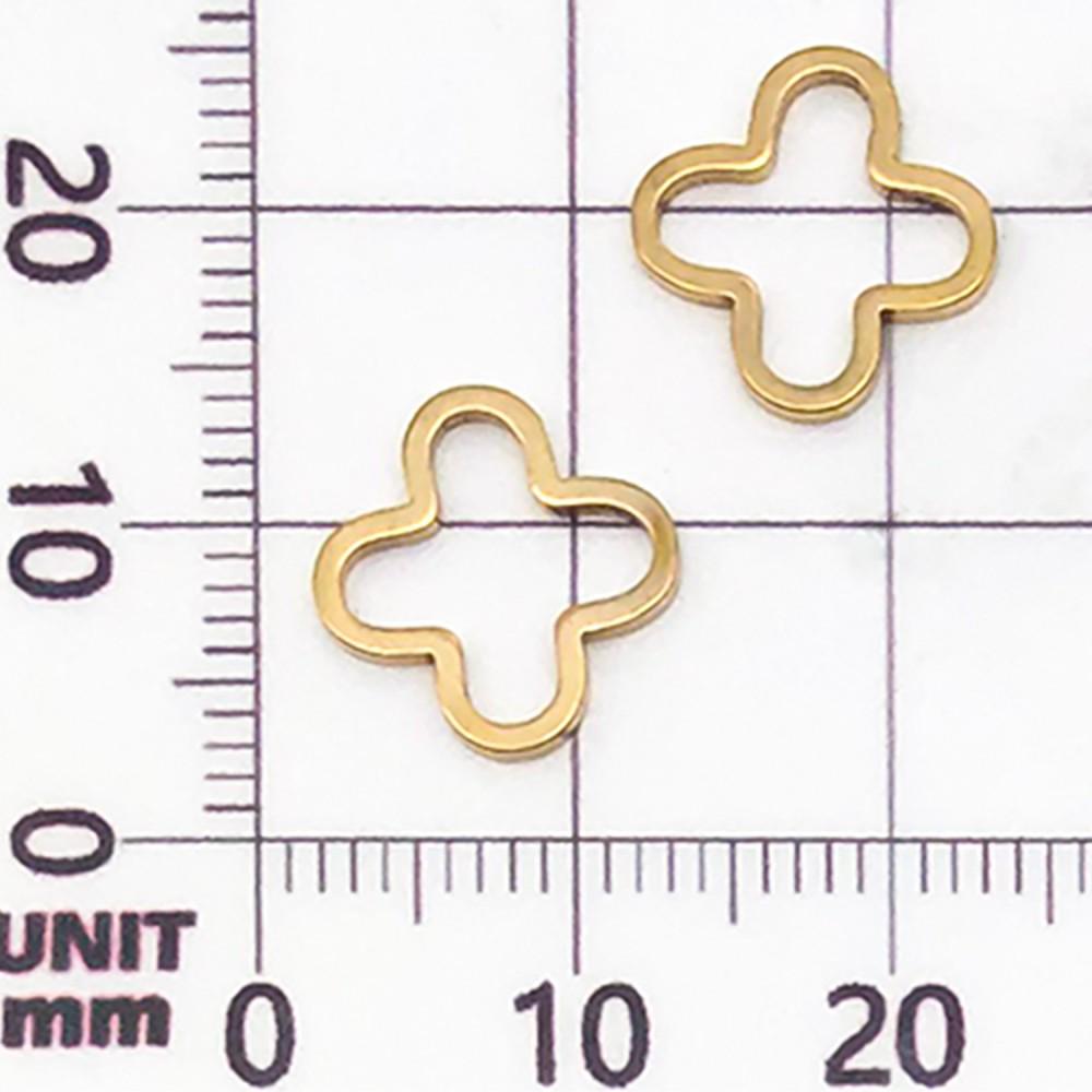 20 Mixed Gold Vacuum-Plated Stainless Steel Geometric Frame Pendant Charms for DIY Jewelry