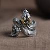 Vintage Style Python Ring Niche Personality Men's Open Ring Adjustable Old Alloy Ring
