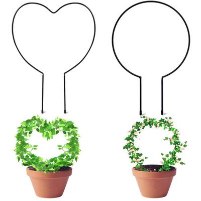 Iron Round Heart Shaped Garden Plant Support Stake Stand For Potted Vine Climbing Plants Flower Vegetable Trellis Support Frame
