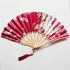 Chinese Japanese Style Silk Fan Folding Fan Wedding Fan Art Gifts Dance Hand Fan Vintage Bamboo Folding Hand Held Flower Fan