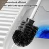 1 Set Soft Bristle Plastic Toilet Cleaning Brush Splash Proof Handle Toilet Brush With Base Bathroom Toilet Cleaning Tools