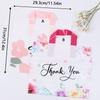 20/50Pcs Thank You Gift Bag with Handle Plastic Floral Shopping Bags for Small Business Wedding Birthday Party Gift Bags