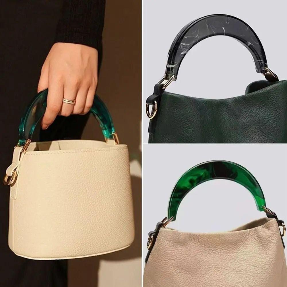 Amber Handbag Handles Resin Tote Grip Fashion Women's Bag Handle  DIY Replacement
