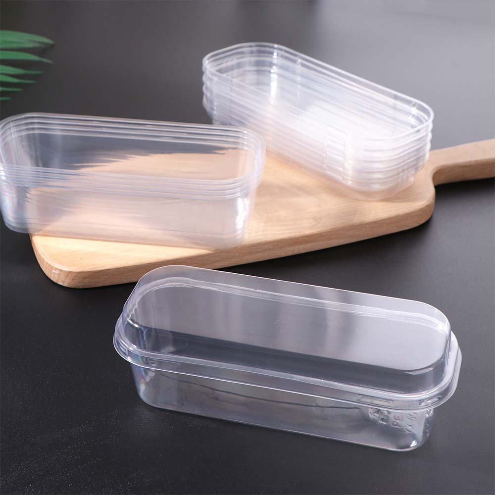 Disposable Mousse Dessert Box With Lid Square Acrylic Food Cake Cup Clear Plastic Cups  Salad