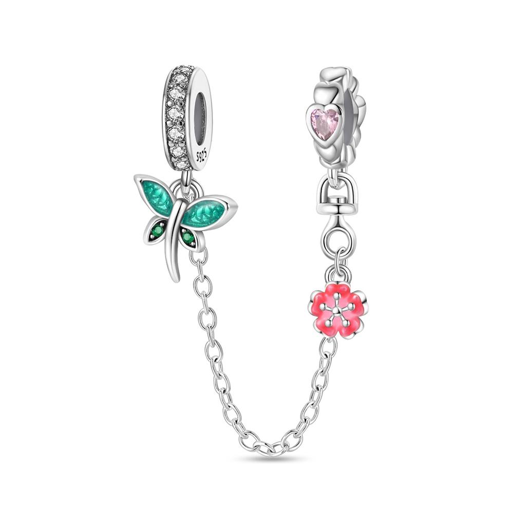 Original Delicate Blue Colored Dragonfly Pendant Copper Bead Fit Bracelet Women Gift Diy Accessory Party Jewelry