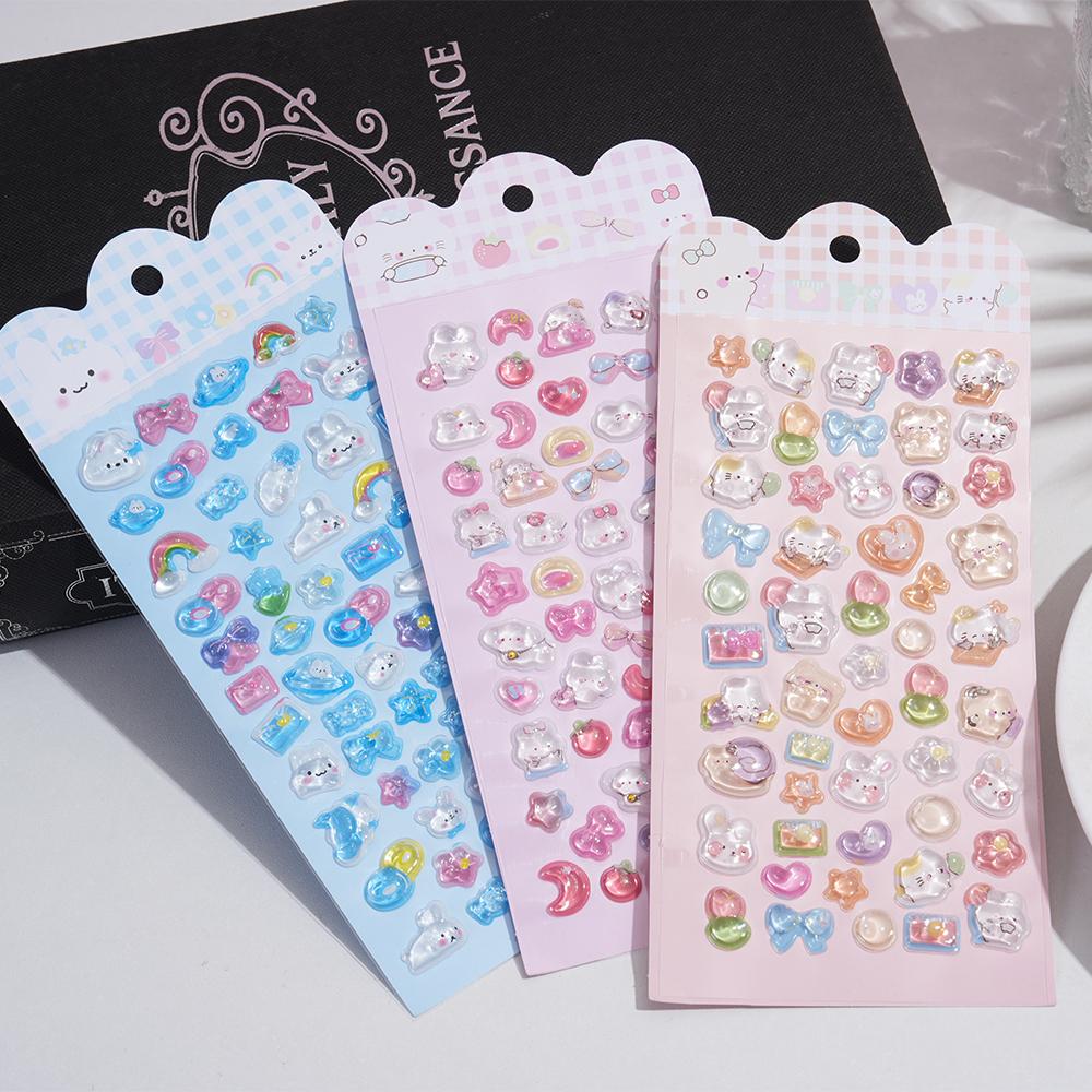 New 3D Embossed Stickers Cartoon Stickers Phone Case Decorations Planner Stickers Stationery Stickers Party Favors
