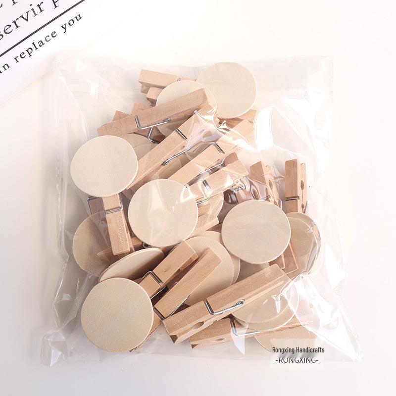 Wooden Handmade Retro Photo & Memo Clip Set for DIY