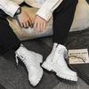 White Martin Boots Men's Summer High-top Zipper Leather Thick-soled Heightening Simple British Fashion Boots Men's Boots