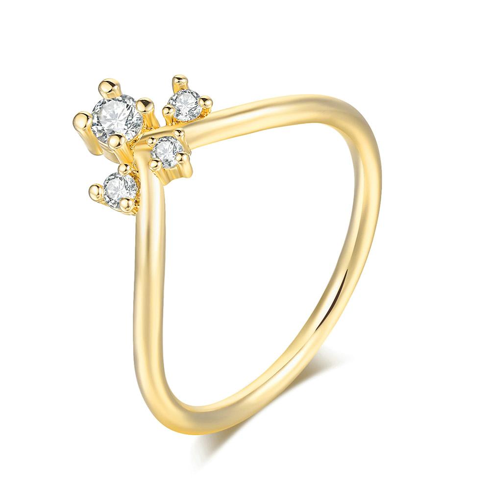 

ZHOUYANG V Shape Rings For Women Simple Unique Small Zircon 3 Color Daily Birthday Gifts Finger Ring Fashion Jewelry R913 10