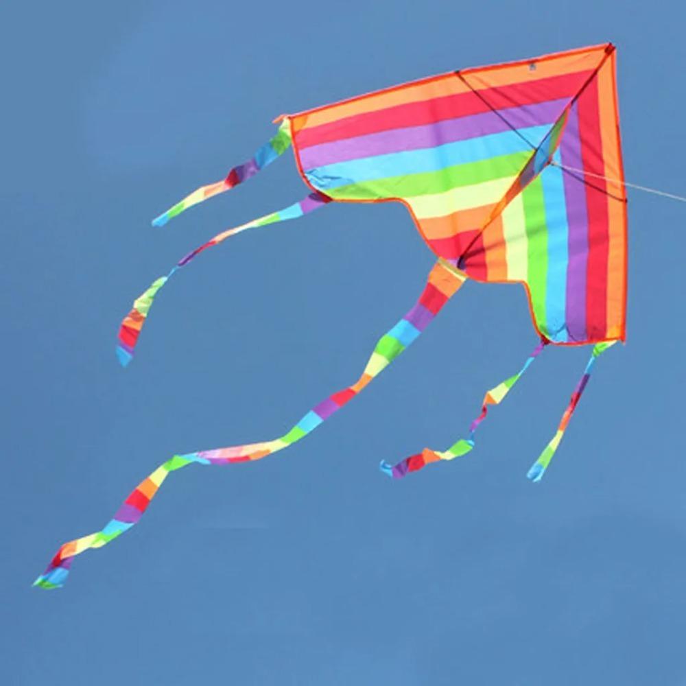 2026 Easy Fly Colorful Rainbow Kite Outdoor Fun Sports Beach Kids Children  Buitenspeelgoed Cometas De Viento Outdoor Toys Kites