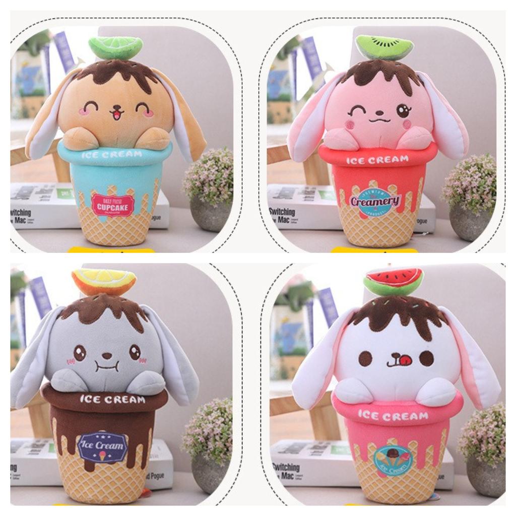 Ice Rabbit Cream Plush Toy Cute Doll Soft Stuffed Decor Birthday Gifts Kids Girl