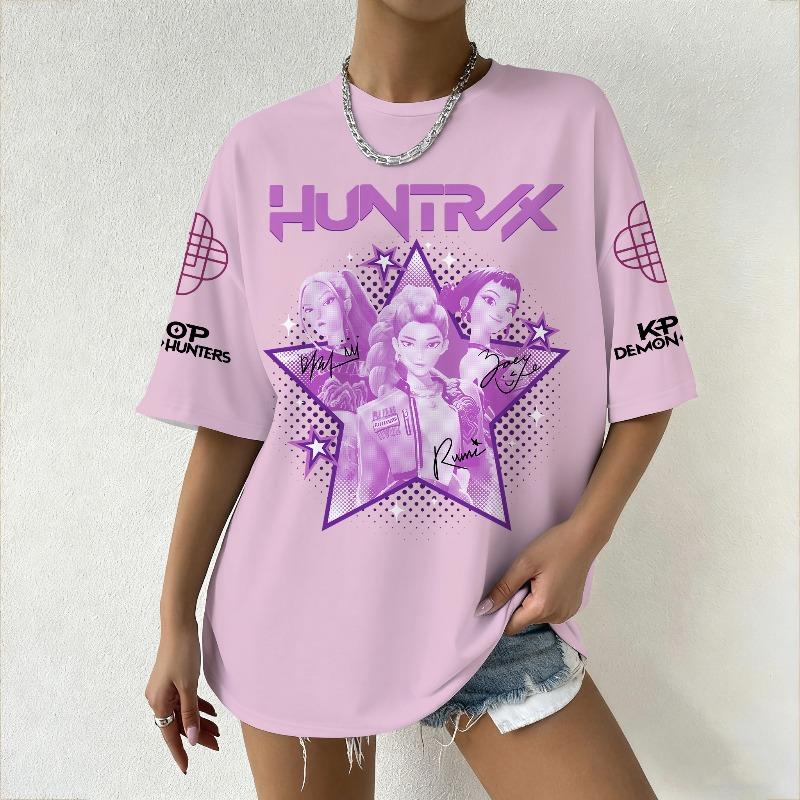 Women's T-shirts Women's KPop Demon Hunters 3D Cute Printed Fashion Casual Daily T-shirts