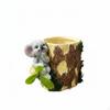 Pot de fleur Koala Résine Surface texturée tronc d'arbre Pot de plante pour intérieur, Jardin