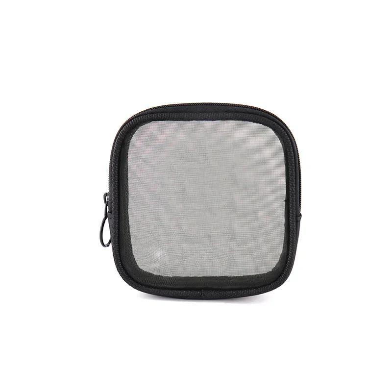 

Pocket Cosmetic Bag Portable Black Mesh Mini Cosmetic Bag Lipstick Pouch Air Cushion Storage Bag Headset Sundries Storage case