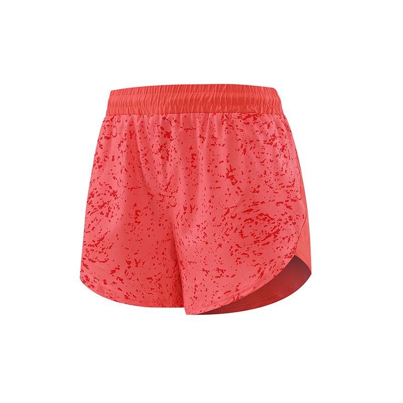 

Женские быстросохнущие утягивающие шорты для йоги с свободным дизайном из двух частей Large оранжево-красный