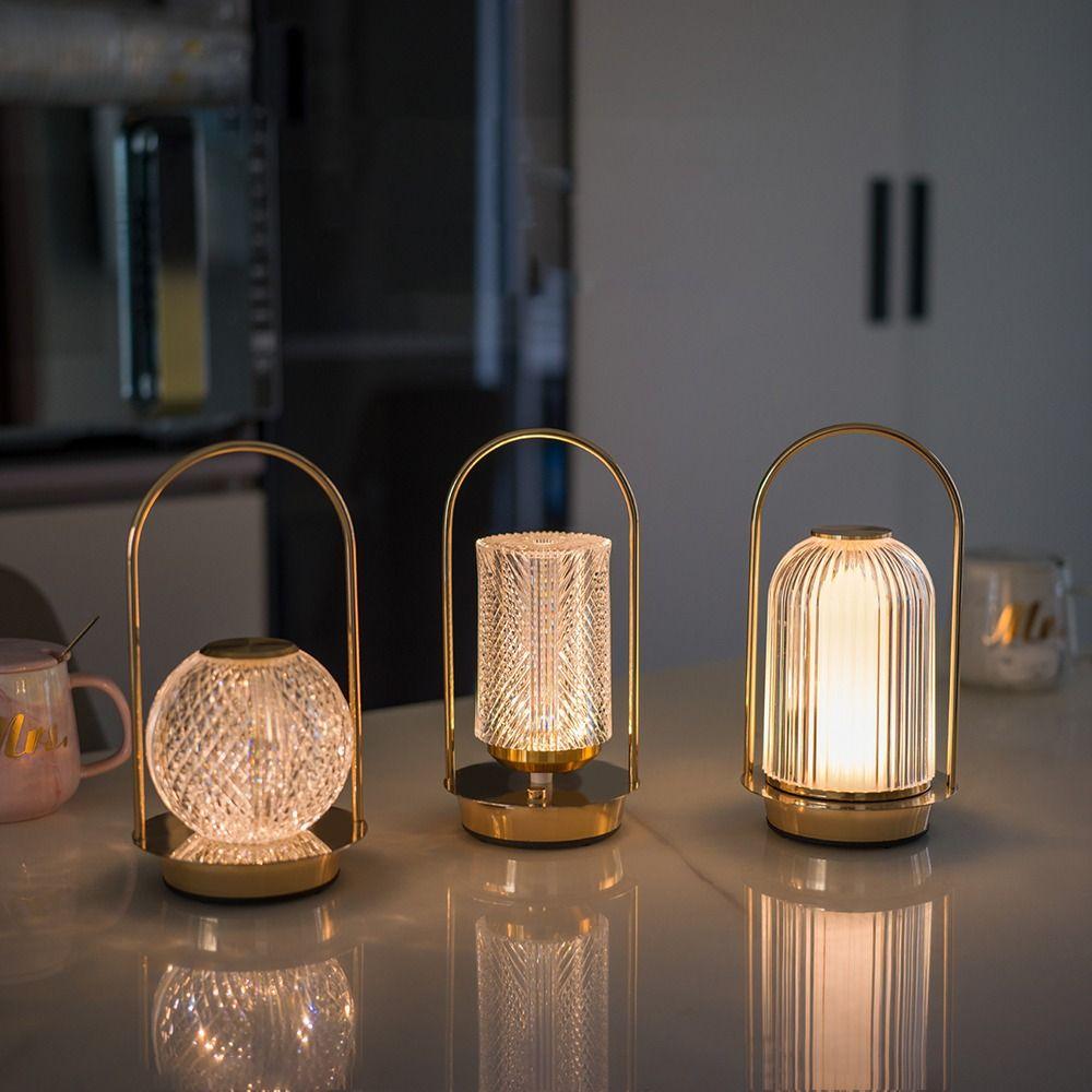 Modern Nordic Metal Table Lamp Dimmable 3 Light Colors LED Atmosphere Lamp Soft Light Romantic Bedside Lamp Study