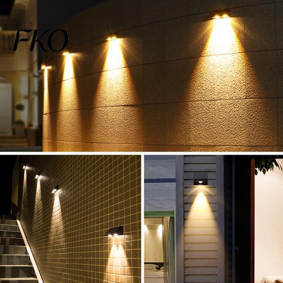 Solar Courtyard Lighting Fence Light, Outdoor Wall Washer Waterproof Large Capacity Battery Lights Lamp, Garden Street Balcony Yard Stairs Decor