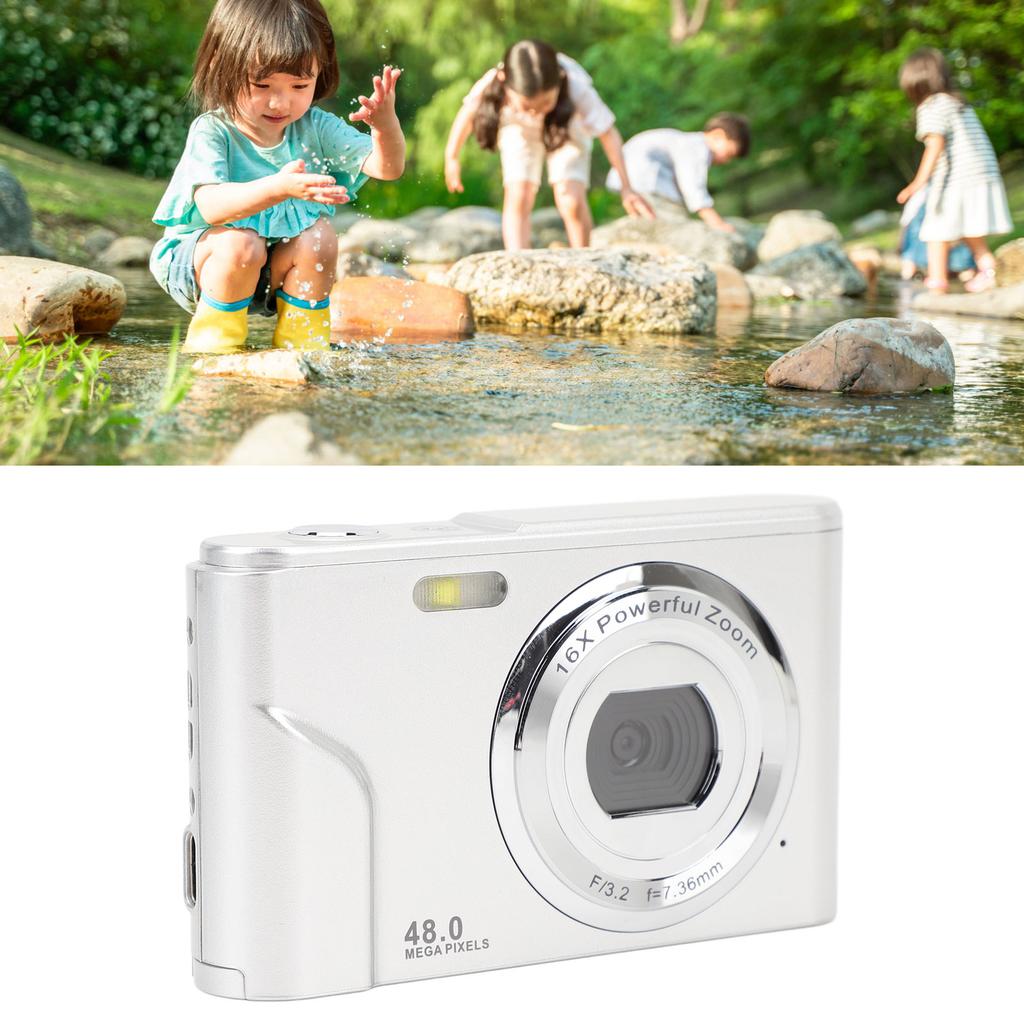 Digital Camera 1080P 48MP Autofocus 16x Digital Zoom 2.4 Inch Screen Rechargble Compact Camera for Adult Beginner