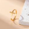 Roestvrij Staal Kruis Open Ring voor Mannen Vrouwen Vintage Hip-Hop Vingerring Casual Eenvoudig Veelzijdig Stapelbare Sieraden Groothandel