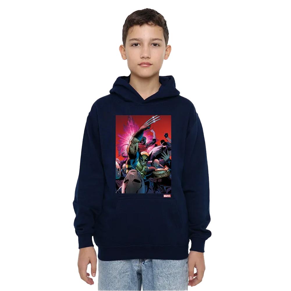 X-Men Childrens/Kids Wolverine Nightcrawler Cover Pull Over Hoodie
