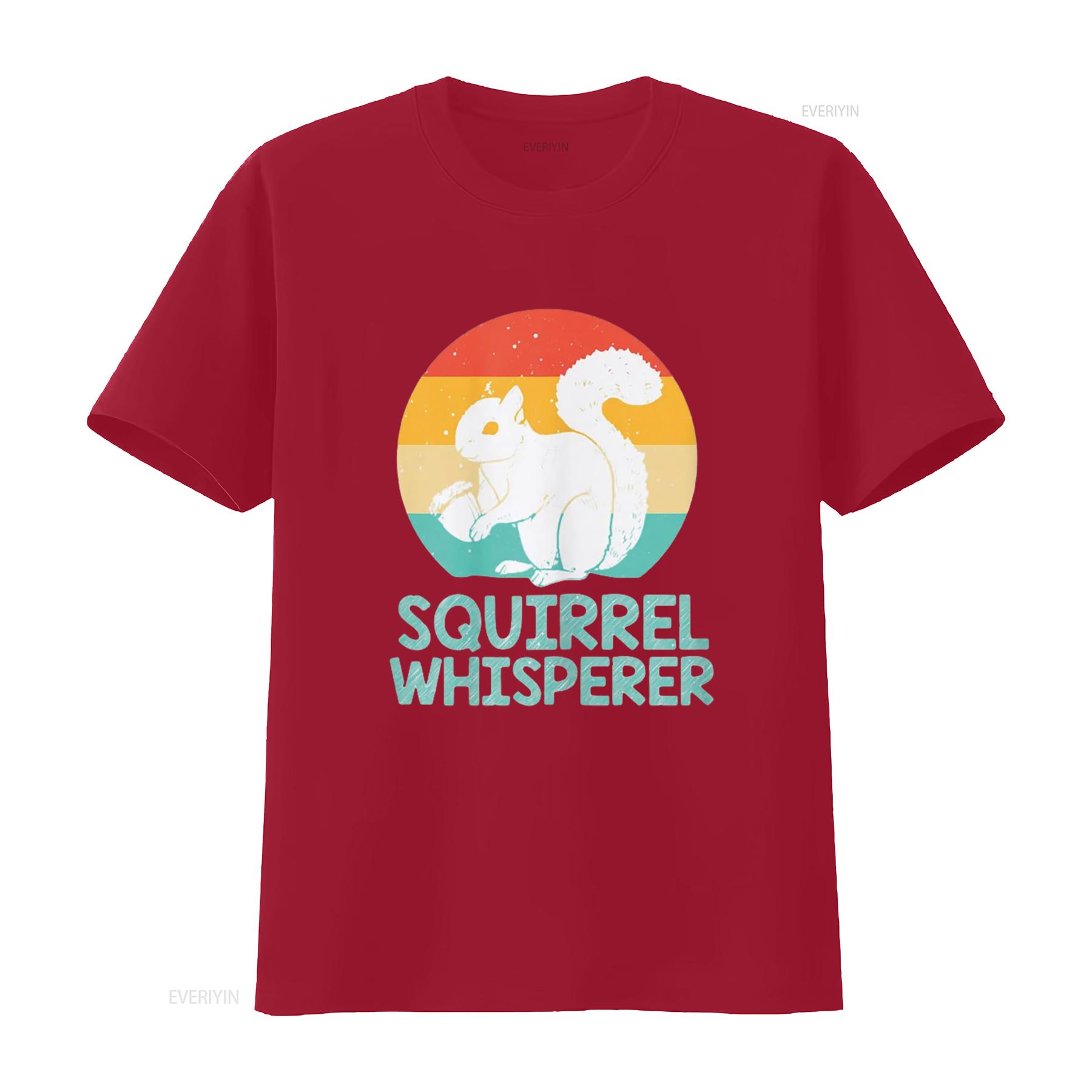 Funny Squirrel Whisperer Lover T Shirt vintage Washed Breathable streetwear homme Stylish Slightly Versatile S