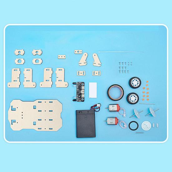 1 Set Car Models DIY Creative Cultivate Interest Novelty Eco-friendly Hands-on Ability Wood Following Car Physical Toys School Supply