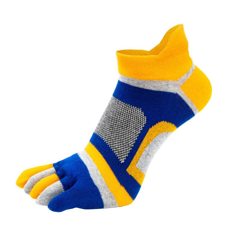 5 Paar Knöchel-Zehensocken Herren Jungen Sport Fünf-Finger Kurz Jung Mode Baumwolle Mesh Atmungsaktiv Deodorant Happy Socks mit Zehen