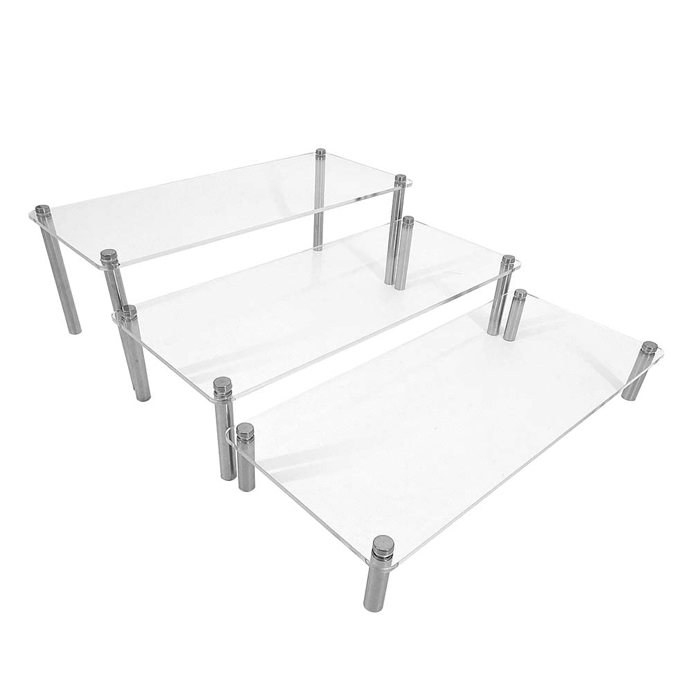 

Display Stand, Acrylic Stage, Separable, Different Heights, 3-Tier Set, for Displaying Accessories, Cosmetics, and Products
