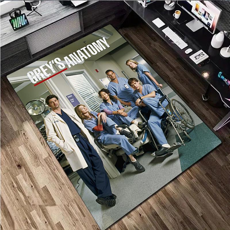 1Pc Grey's Anatomy Print Rug - Home Decoration Carpet For Living Room Bedroom Flooring Computer Chair Area Rug